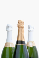 Close-up of champagne bottles