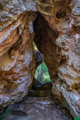 Gebiz Serik, Antalya - Turkey. august 2020. Cave near Ucansu Waterfall. Long exposure picture