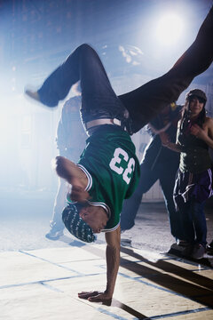 African man breakdancing