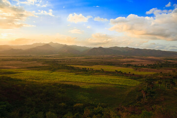 Fototapeta premium Agricultural field, Valley De Los Ingenios, Trinidad, Sancti Spiritus Province, Cuba