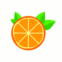 Grapefruit slice, pink, coral, vector graphics, segmented on a white background.