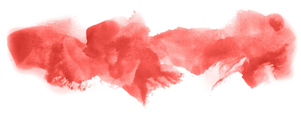 Abstract watercolor background hand-drawn on paper. Volumetric smoke elements. Red color. For design, web, card, text, decoration, surfaces.