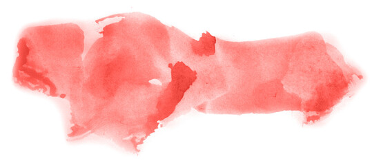 Abstract watercolor background hand-drawn on paper. Volumetric smoke elements. Red color. For design, web, card, text, decoration, surfaces.