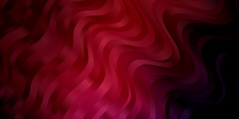 Dark Purple, Pink vector background with wry lines. Colorful abstract illustration with gradient curves. Pattern for websites, landing pages.