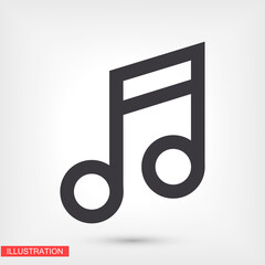 Music Icon in trendy flat style isolated on  background. Note symbol for your web site design, logo, app, UI. Vector Music illustration, EPS 10 Music melody .