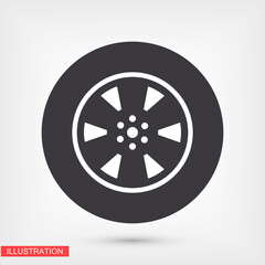 tyre - wheel car Icon Vector EPS 10. Car Wheel Drive Design Flat  Illustration