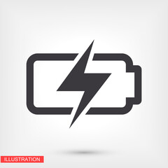 battery icon. Vector EPS 10. Lorem Ipsum Design Flat. linear work. battery icon. battery recharging