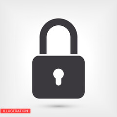 lock icon. Vector  Eps 10 . Lorem Ipsum Flat Design padlock