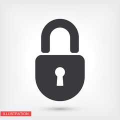 lock icon. Vector  Eps 10 . Lorem Ipsum Flat Design padlock
