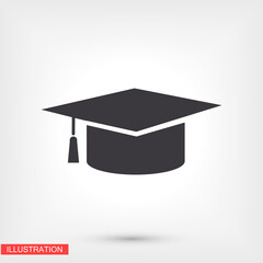 Graduation cap icon in trendy flat style isolated on background. Education symbol for your web design, logo, user interface. Vector illustration, EPS10.