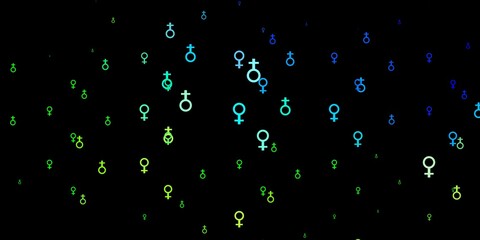 Light Blue, Green vector template with businesswoman signs.