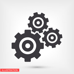 Gear icon. gear half. Vector graphics display work style. clipped gear vector graphics. for your site 10 eps