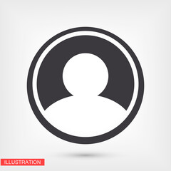 User icon in trendy flat style isolated on head background. User silhouette symbol for your website design, logo, application, user interface. Vector illustration, EPS 10 people.