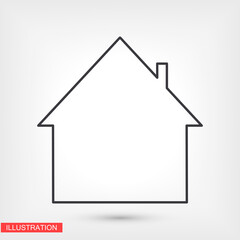 Construction house building linear style on the background. Best icon 10 eps illustration