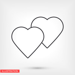 heart  icon line linear style on the background. Best icon 10 eps illustration
