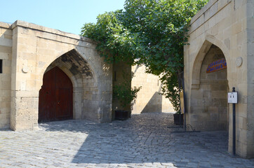 Fototapeta na wymiar Details and streets of old Baku in Azerbaijan