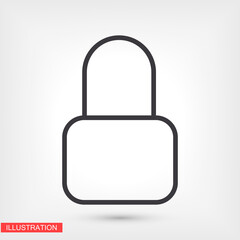 lock. black vector icon line linear style on the background. Best icon 10 eps illustration