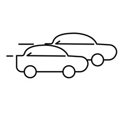 Auto racing black icon, concept illustration, vector flat symbol,