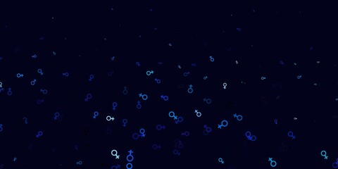 Light Pink, Blue vector backdrop with woman's power symbols.