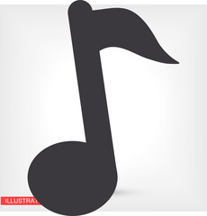 Music Icon in trendy flat style isolated on  background. Note symbol for your web site design, logo, app, UI. Vector Music illustration, EPS 10 Music melody .