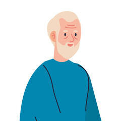 Senior man cartoon design, grandfather and old male person theme Vector illustration