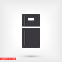 Fridge icon equipment . Vector  Eps 10  Flat Design refrigerator illustration
