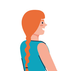 woman cartoon with red hair design, Girl female person people human and social media theme Vector illustration