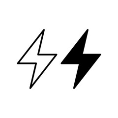 Flash icon. Bolt of lightning vector. Lightning illustration. Streak of lightning sign. Electric bolt flash icon. Lightning design element. Thunder strike logo. Charge flash icon. Thunderbolt icon