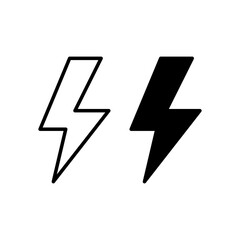 Flash icon. Bolt of lightning vector. Lightning illustration. Streak of lightning sign. Electric bolt flash icon. Lightning design element. Thunder strike logo. Charge flash icon. Thunderbolt icon