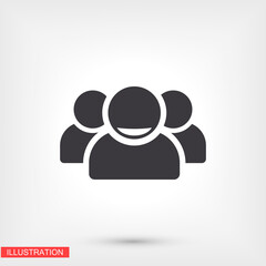 Smile victory of people, a group of persons. smiles. vector icons of flat shapes. people. group of people with a smile. 10 eps