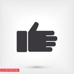 like. thumbs up. like icon. Vector Like Style. hand thumbs up. excerpt. flat design. The work is done for your use. 10 eps