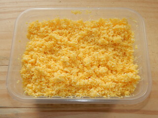 Traditional Brazilian couscous (cuscus/cuscuz). Tropical food. The Brazilian Couscous from the Northeast Region also known as Corn Couscous is a nutritious, cheap and a really simple recipe to make.