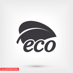 Ecology icon. Vector EPS 10. Leaflet. ecology. purity. future is displayed. flat style. ecology