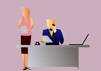 Businessman with his secretary