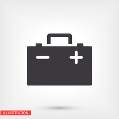 car battery icon. battery for car. EPS 10 vector flat design. the work is done for your use for your purposes and purposes.