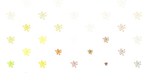 Fototapeta premium Light Green, Yellow vector backdrop with virus symbols.
