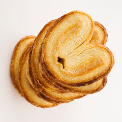 High angle view of a stack of cookies