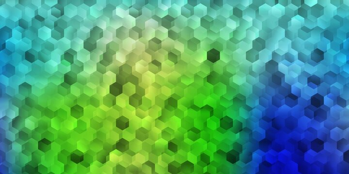 Light blue, green vector background with random forms.