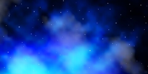 Obraz premium Dark BLUE vector background with colorful stars. Colorful illustration with abstract gradient stars. Pattern for wrapping gifts.