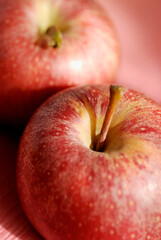 High angle view of two apples