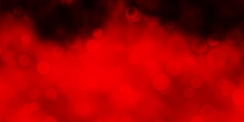 Dark Orange vector layout with circle shapes. Abstract decorative design in gradient style with bubbles. Pattern for business ads.