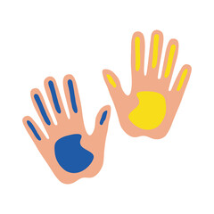 down syndrome hands flat style icon design, disability support and solidarity theme Vector illustration