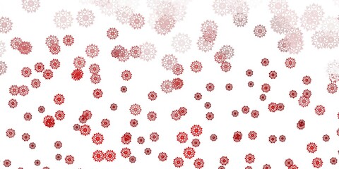 Light green, red vector beautiful snowflakes backdrop with flowers.