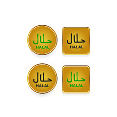 Halal tag label collection for food certified design template