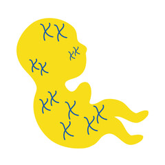 down syndrome baby flat style icon design, disability support and solidarity theme Vector illustration