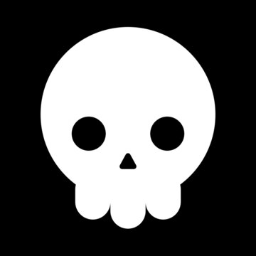 Vector illustration of a cute skull in a minimalist style