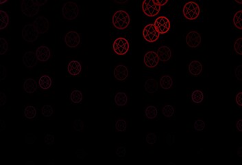 Dark Purple vector backdrop with mystery symbols.