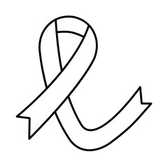 medical ribbon line style icon design of care health hospital emergency aid exam clinic and patient theme Vector illustration