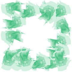 Abstract background with green watercolor splash, doodle texture, vector