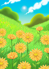 Flowers growing in a field